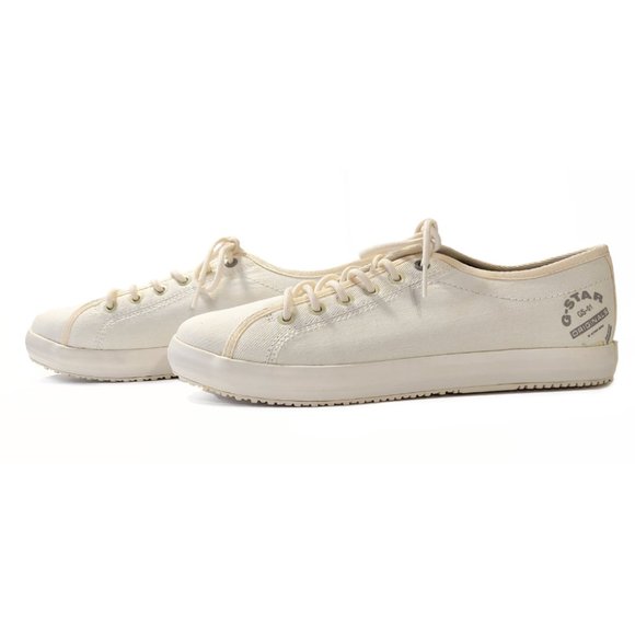 G-Star Raw Kendo II White Canvas Twill Men\'s 42 EUR Low Top Sneakers
